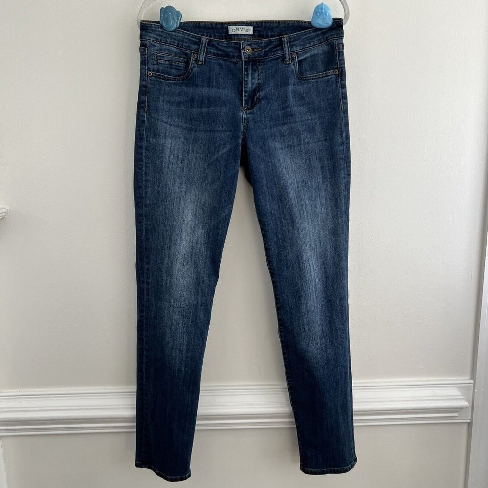 ORVIS Womens Sz 10 Blue Straight Leg High Rise Medium Wash Boyfriend Jeans
